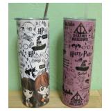 Two Harry Potter Stainless Steel Tumblers