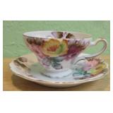 Saji Occupied Japan Hand Painted Cup & Saucer