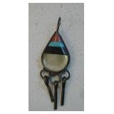Zuni Sterling Silver & Inlay Pendant - Unsigned