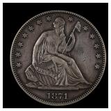 1871 Seated Liberty Half Dollar 50c WOW