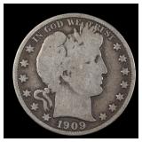 1909 O Barber Liberty Half Dollar 50c