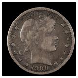 1900 Barber Liberty Quarter 25c