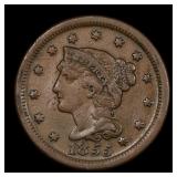1855 Large Cent Braided Hair Slanted