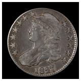 1827/6 Capped Bust Half Dollar 50c Major Variety!