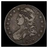 1829 Capped Bust Half Dollar 50c Silver