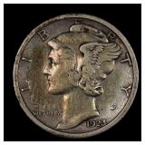 1923 S Mercury Dime 10c Better Date TONED