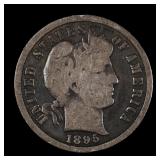 1895 S Barber Liberty Dime 10c Better Date TONED