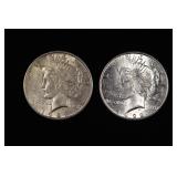 1922 S & 1923 S WOW Peace Silver Dollar Lot