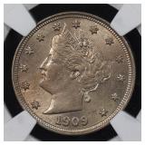 1909 Liberty V-Nickel 5c NGC MS-61 Nicely Toned
