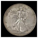 1937 Walking Liberty Half Silver Dollar 50c Coin