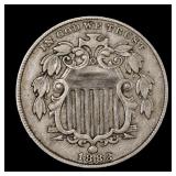 1883 Shield Nickel 5c LAST YEAR