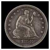 1868 Seated Liberty Silver Quarter 25c WOW