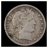 1909 D Barber Liberty Silver Quarter 25c