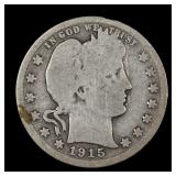 1915 S Barber Liberty Quarter 25c Better Date