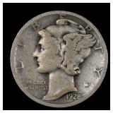 1928 D Mercury Silver Dime 10c Better DATE