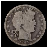 1894 Barber Liberty Half Dollar 50c