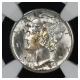 1942 D Mercury Silver Dime NGC MS-65 FB