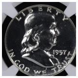 1957 Franklin Silver Half Dollar Proof NGC PR-67