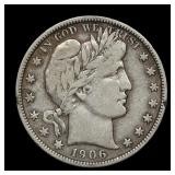 1906 Barber Half Silver Dollar