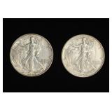 Uncirculated Walking Liberty Half Lot 44 & 42-D