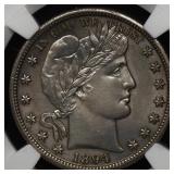1894 S Barber Half Silver Dollar NGC AU Details
