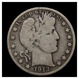 1913 S Barber Half Silver Dollar Better Date