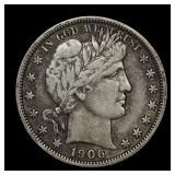 1906 D Barber Half Silver Dollar