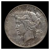 1927 S Peace Silver Dollar AU Better Date