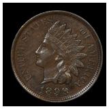1898 Indian Head Cent Penny AU Woody!