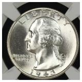 1943 S Washington Silver Quarter NGC MS-66