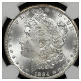 1884 CC Morgan Silver Dollar NGC MS-63 NEAR PL