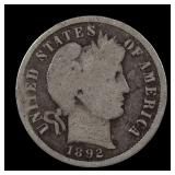 1892 S Barber Silver Dime FIRST YEAR