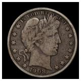 1908 O Barber Half Silver Dollar