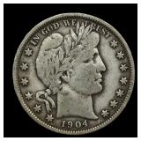 1904 Barber Half Silver Dollar