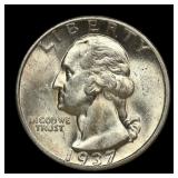 1937 D Washington Silver Quarter AU Better Date