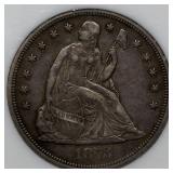 1873 Seated Liberty Dollar AU 50 OLD PCI