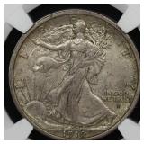 1916 D Walking Liberty Half Dollar NGC AU-58