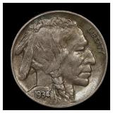 1934 D Buffalo Nickel AU Lustrous!