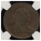 1804 1/2c Half Cent NGC AU Dtls? WOW GORGEOUS