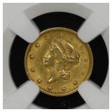 1854 GOLD $1 Dollar Piece Type 1 NGC MS-62