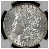 1894 Morgan Silver Dollar NGC AU-55 KEY DATE