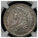 1814 Capped Bust Half Dollar O-104a NGC AU Details