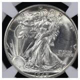 1942 D Walking Liberty Half Dollar NGC MS-65
