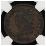 1825 1/2c Half Cent Classic Head NGC XF-45