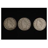 1887 1901 1906 Liberty V Nickel Lot