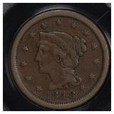 1848 Large Cent Braided Hair XF