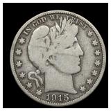 1915 Barber Half Silver Dollar Details SEMI KEY