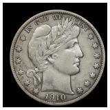 1910 S Barber Half Dollar VF Better Date