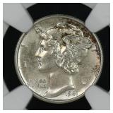 1941 Mercury Silver Dime NGC MS-64 FB