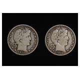 Barber Half Silver Dollar Lot 1912 & 1912-S